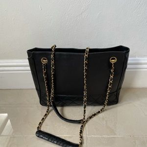 Chanel lambskin leather tote bag